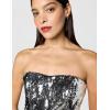 image:imageDress the Population Womens Andy Strapless Sequin Wide Leg JumpsuitSilver
