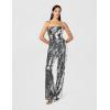 image:imageDress the Population Womens Andy Strapless Sequin Wide Leg JumpsuitSilver