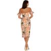image:imageDress the Population Womens Tara Norwegian Garden Embroidery Midi Bodycon Sweetheart Neck Dress Apricot Multi XSmall