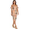 image:imageDress the Population Womens Tara Norwegian Garden Embroidery Midi Bodycon Sweetheart Neck Dress Apricot Multi XSmall