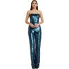 image:imageDress the Population Womens Andy Strapless Sequin Wide Leg JumpsuitDeep Teal