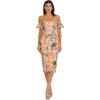 image:imageDress the Population Womens Tara Norwegian Garden Embroidery Midi Bodycon Sweetheart Neck Dress Apricot Multi XSmall