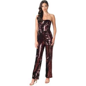 image:imageDress the Population Womens Andy Strapless Sequin Wide Leg JumpsuitPort