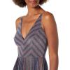 image:imageDress The Population Womens Haley Sleeveless Plunging Fit amp Flare Pleated Party DressMetallic Cobalt Multi