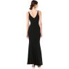 image:imageDress the Population Womens Jordan Plunging Drape Front Sleeveless Long Gown with SlitBlack
