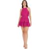 image:imageDress The Population Womens Kaylee Fit and Flare Mini DressHibiscus
