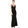 image:imageDress the Population Womens Jordan Plunging Drape Front Sleeveless Long Gown with SlitBlack