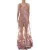 image:imageDress the Population Womens Sidney Sleeveless Plunge Neckline Fit and Flare Maxi DressLilacNude