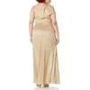 image:imageDress the Population Womens Savannah One Shoulder Sleeveless Shiny Grecian Gown PlusGold