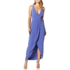 image:imageDress the Population Womens Ariel Sleeveless Plunging Long Gown Wrap Dress PlusBlue Jay