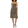 image:imageDress the Population Womens Kathy Fit amp Flare Tiered Midi DressGold Multi
