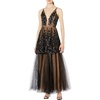 image:imageDress the Population Womens Rachelle Sleeveless Sequin Tulle Fit amp Flare Long BallgownBlacknude