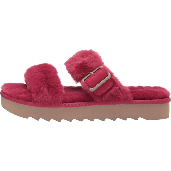 Koolaburra by UGG Womens Furrah Flat SandalBerry Red