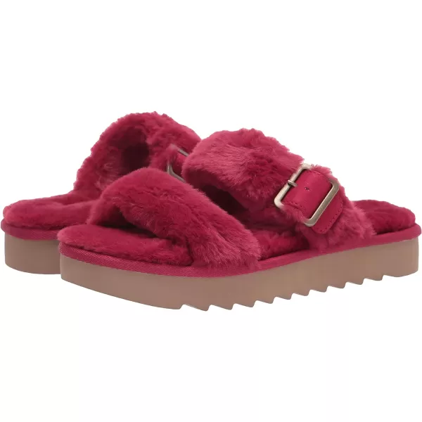 Koolaburra by UGG Womens Furrah Flat SandalBerry Red