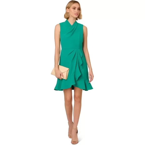 Adrianna Papell Womens Chiffon Short DressBotanic Green