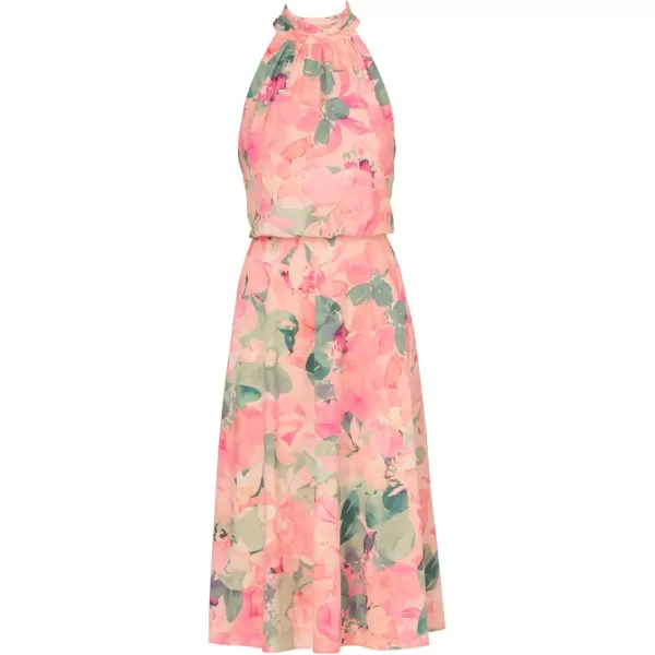 Adrianna Papell Womens Printed Midi DressBlush Multi