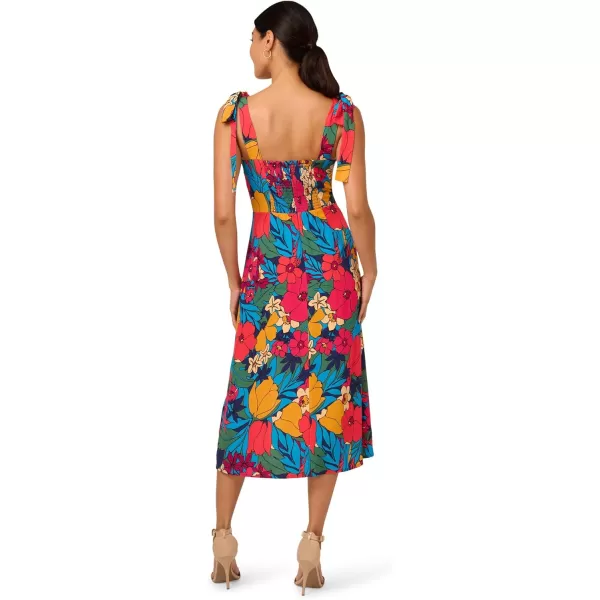 Adrianna Papell Womens Printed Midi DressOrange Multi