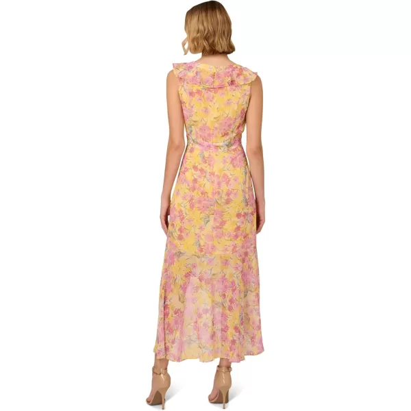 Adrianna Papell Womens Printed Midi DressYellow Multi