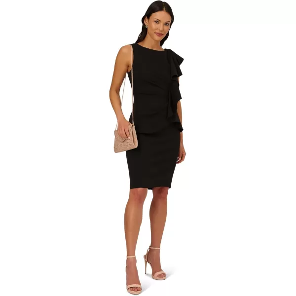 Adrianna Papell Womens Short Ruffle Crepe DressBlack