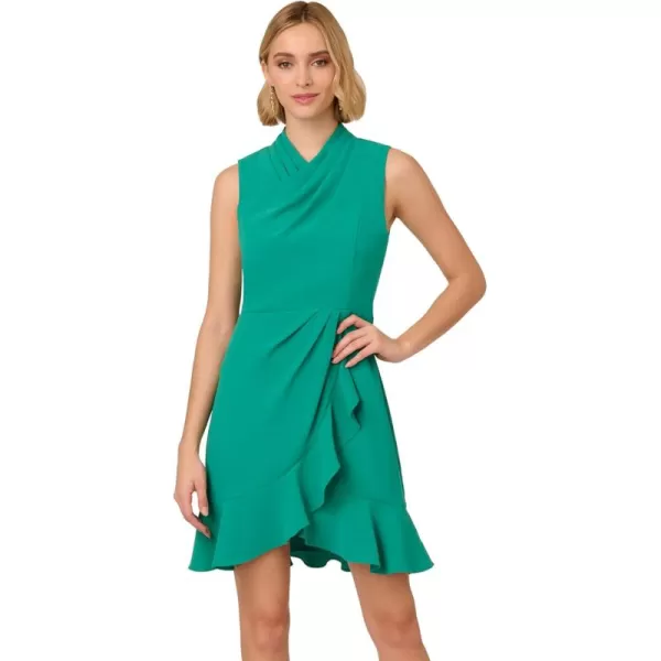 Adrianna Papell Womens Chiffon Short DressBotanic Green