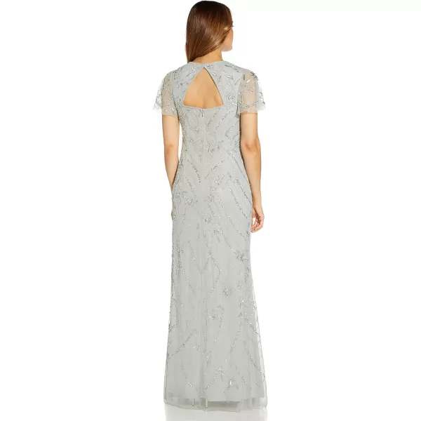 Adrianna Papell Womens Beaded Long DressFrosted Sage