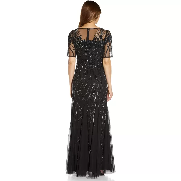 Adrianna Papell Womens Beaded Long GownBlack