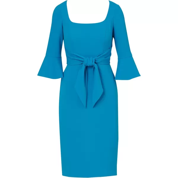 Adrianna Papell Womens Bell Sleeve Tie Front DressDeep Cerulean