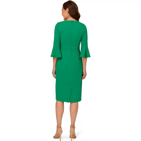 Adrianna Papell Womens Bell Sleeve Tie Front DressVivid Green