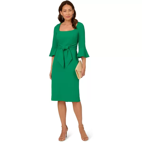 Adrianna Papell Womens Bell Sleeve Tie Front DressVivid Green