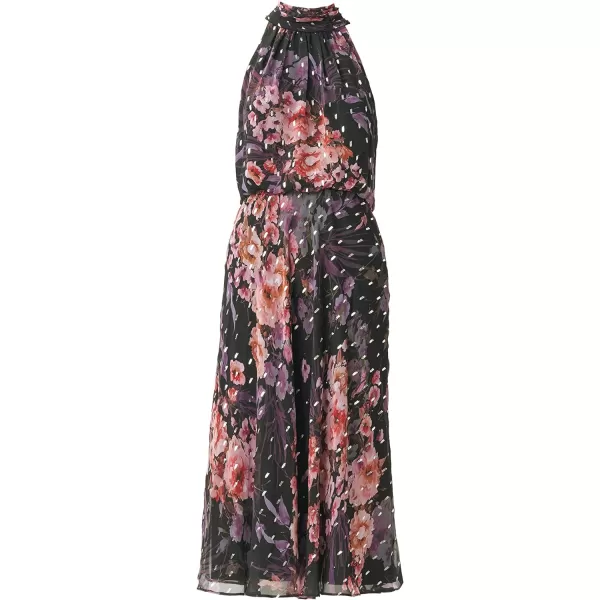 Adrianna Papell Womens Floral Chiffon Halter DressBlack Multi