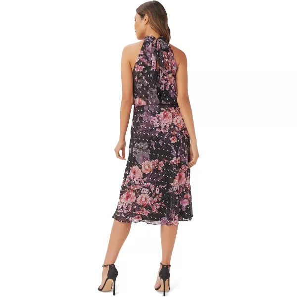 Adrianna Papell Womens Floral Chiffon Halter DressBlack Multi