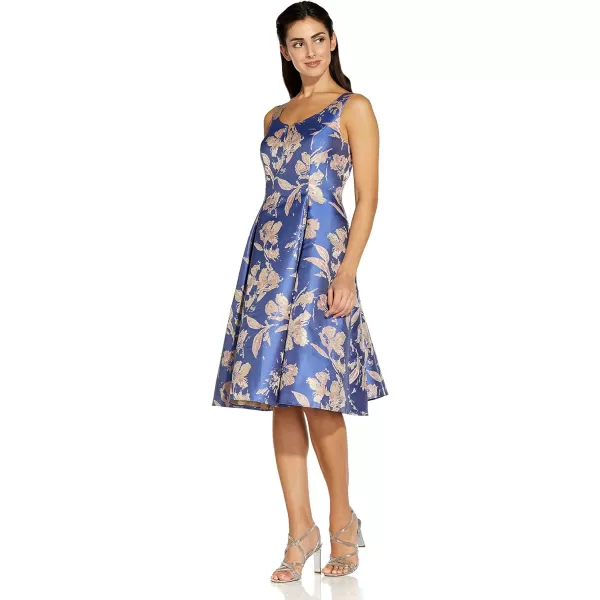 Adrianna Papell Womens Floral Jacquard DressBluePink