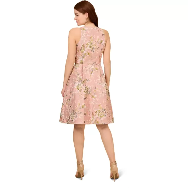 Adrianna Papell Womens Floral Jacquard DressPale Azalea