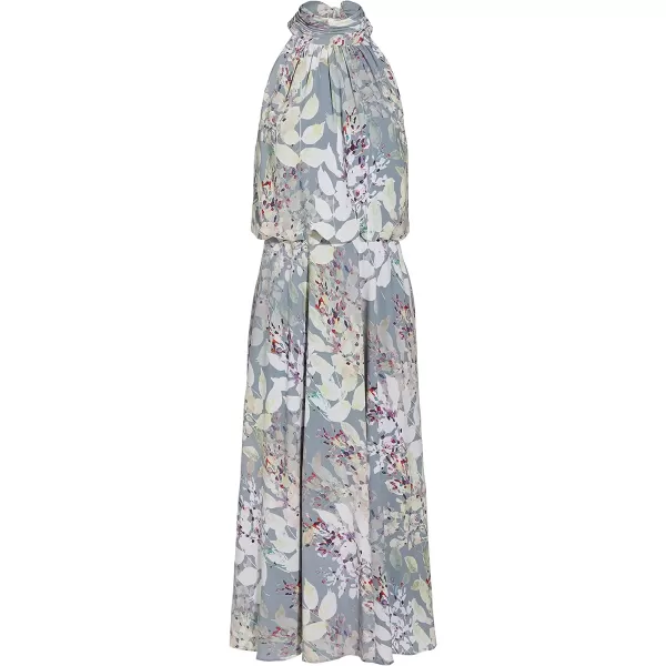 Adrianna Papell Womens Watercolor Floral Midi DressDusty Blue Multi