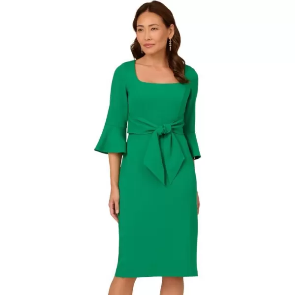 Adrianna Papell Womens Bell Sleeve Tie Front DressVivid Green