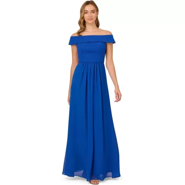 Adrianna Papell Womens Crepe Chiffon GownViolet Cobalt