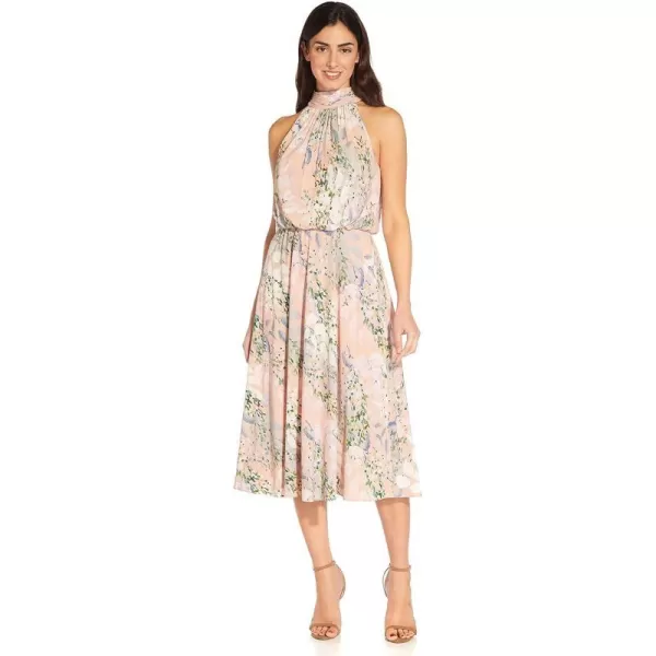 Adrianna Papell Womens Watercolor Floral Midi DressBlush Multi