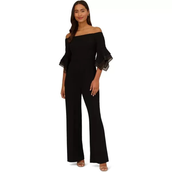 Adrianna Papell womens Organza Crepe JumpsuitBlack