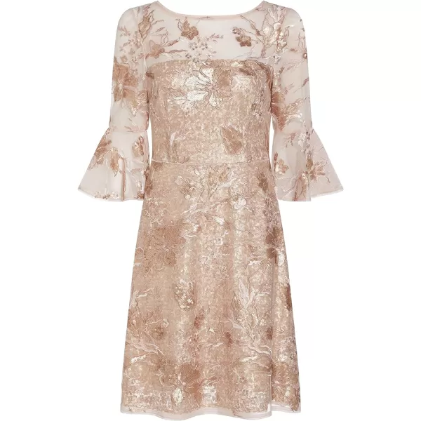 Adrianna Papell Womens Embroidered Sequin CocktailJoyful Blush