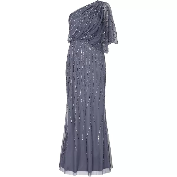 Adrianna Papell Womens Long Beaded DressDusty Blue