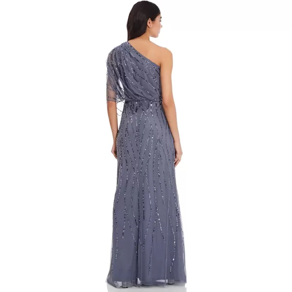 Adrianna Papell Womens Long Beaded DressDusty Blue