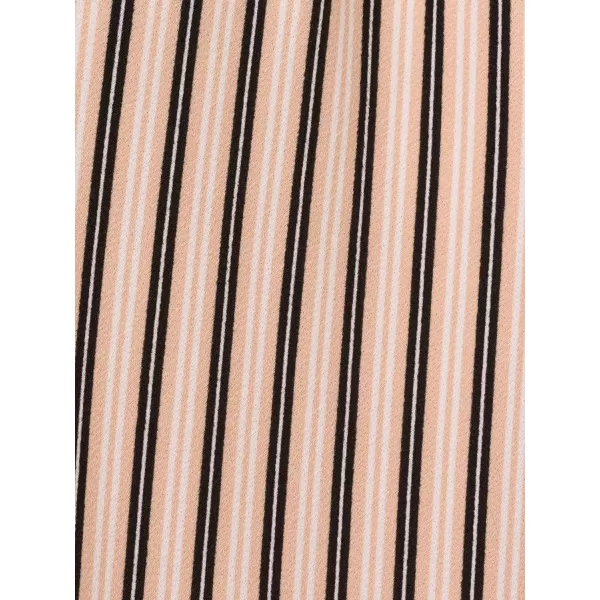 Adrianna Papell Womens Ruffle Mock Neck TankChampagne Blush Contrast Stripe