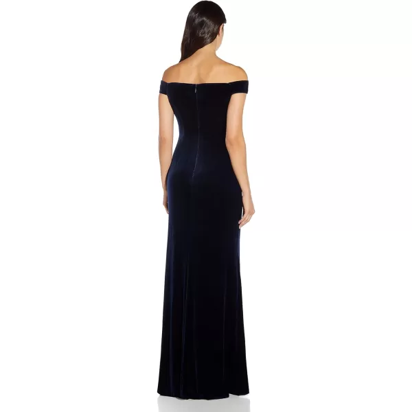 Adrianna Papell Womens Stretch Velvet DressMidnight