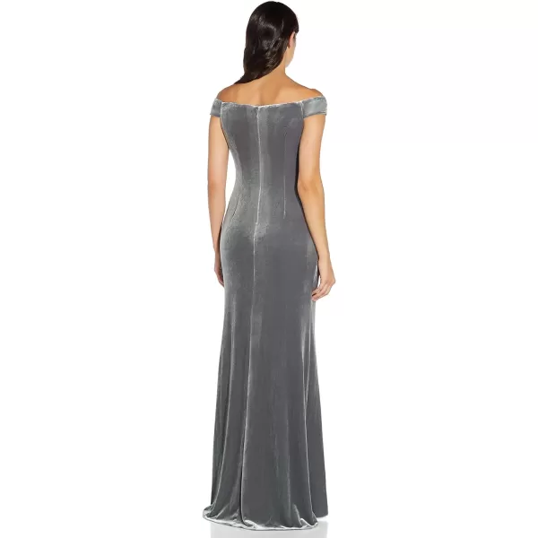 Adrianna Papell Womens Stretch Velvet DressSilver