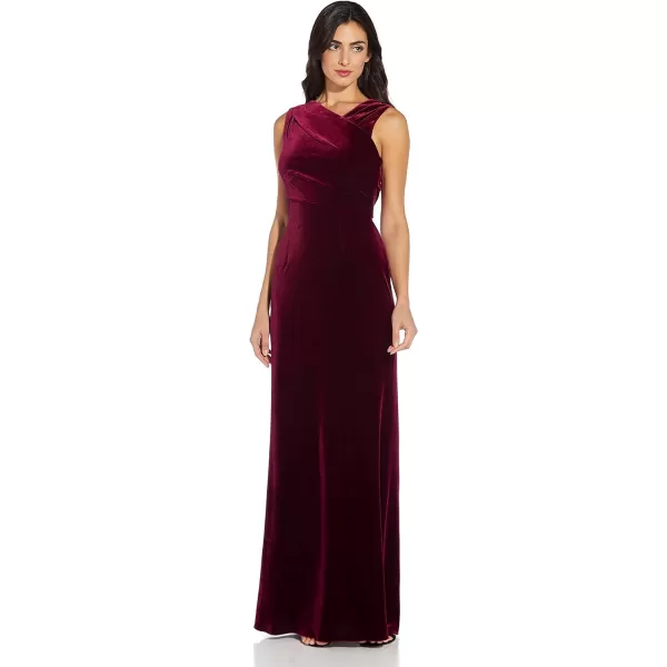 Adrianna Papell Womens Velvet Mermaid GownBurgundy