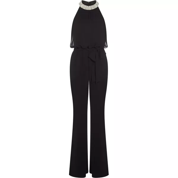 Adrianna Papell womens Pearl Chiffon Crepe JumpsuitBlack