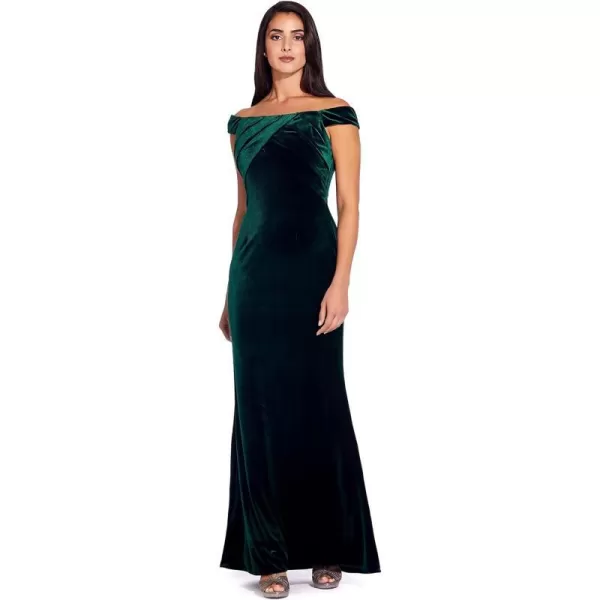 Adrianna Papell Womens Stretch Velvet DressEmerald