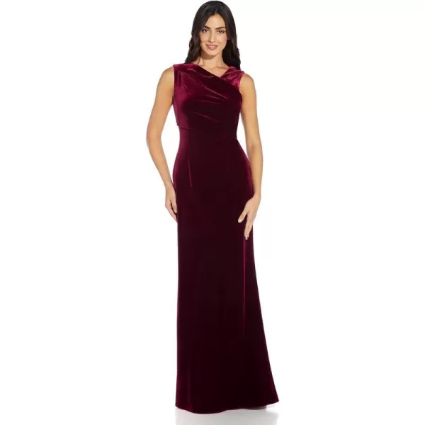 Adrianna Papell Womens Velvet Mermaid GownBurgundy