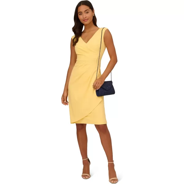 Adrianna Papell Womens Crepe Draped Overlay DressWarm Sun