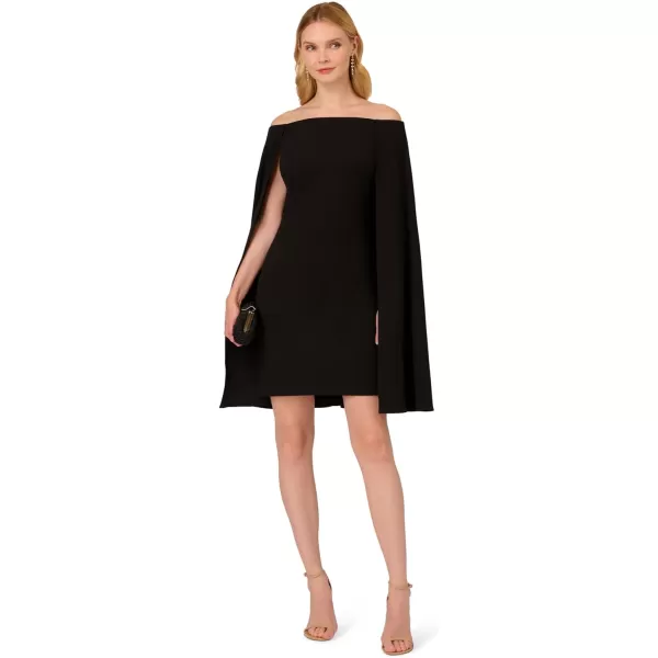 Adrianna Papell Womens Off Shoulder Cape DressBlack